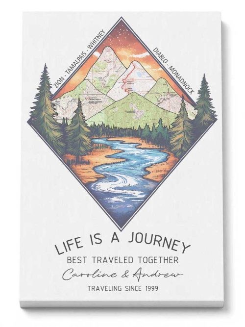 Wildtify Hiking Personalized Mountains In Forest Map Wall Art