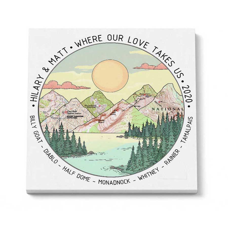 Wildtify Personalized Mountains In Forest Island Sunshine Map Wall Art
