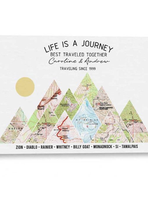 Wildtify Personalized Hiking Map Wall Art Custom Travel Hiker Adventure Gift