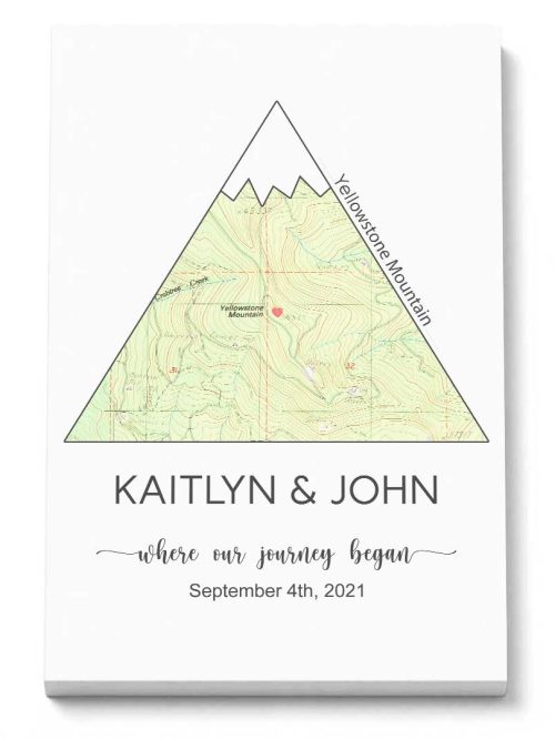 Wildtify Personalized Mountain Map Wall Art Couple Hiker
