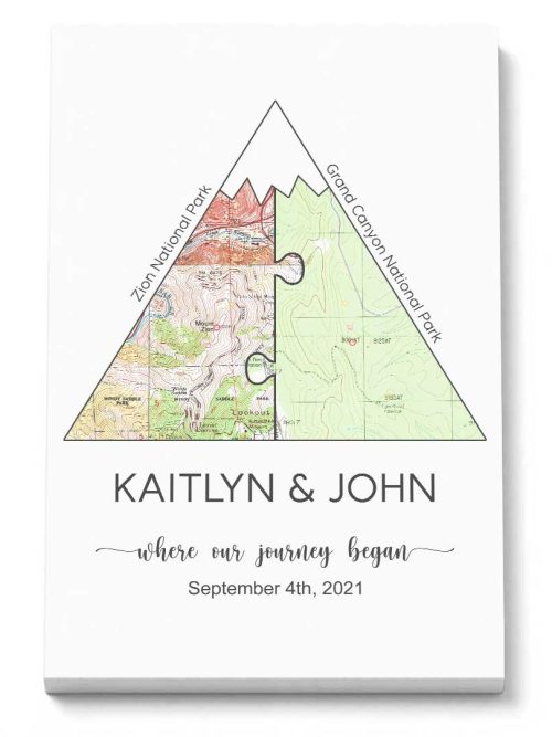 Wildtify Personalized Mountain Map Wall Art Hiking Hiker Customized