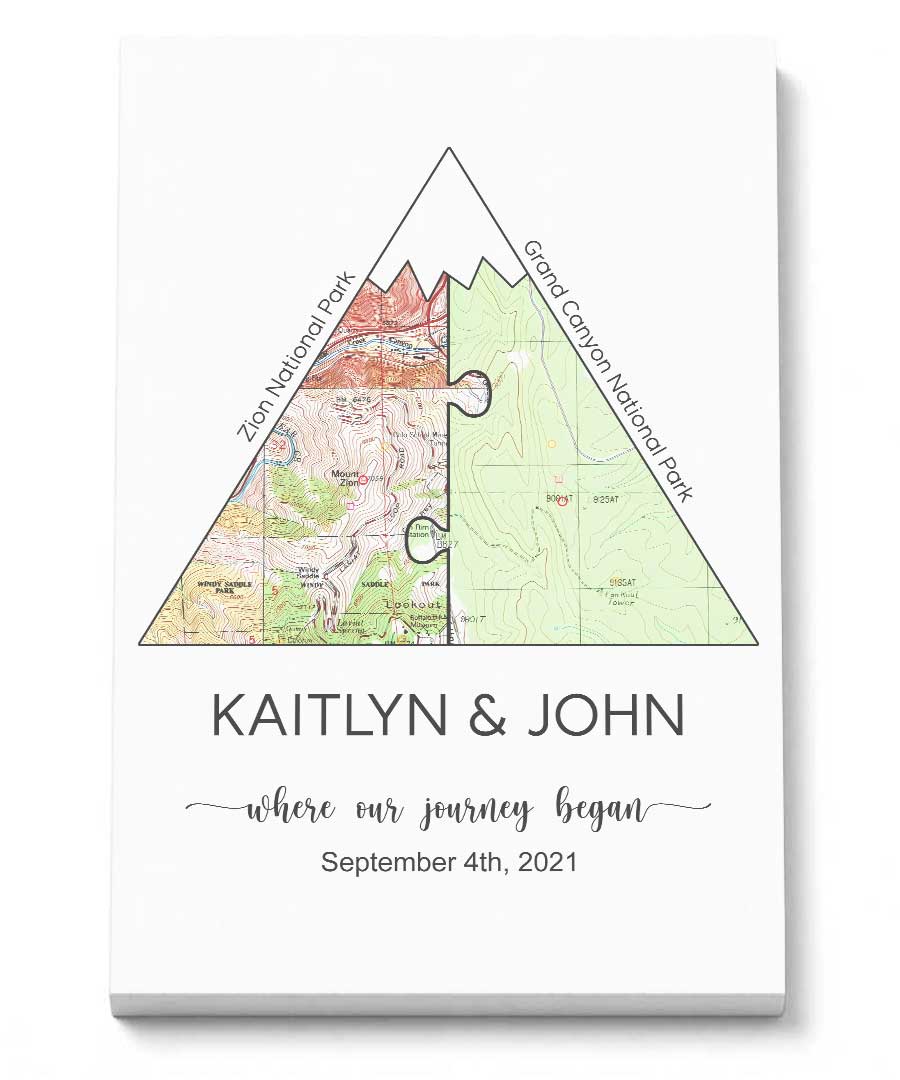 Wildtify Personalized Mountain Map Wall Art Hiking Hiker Customized