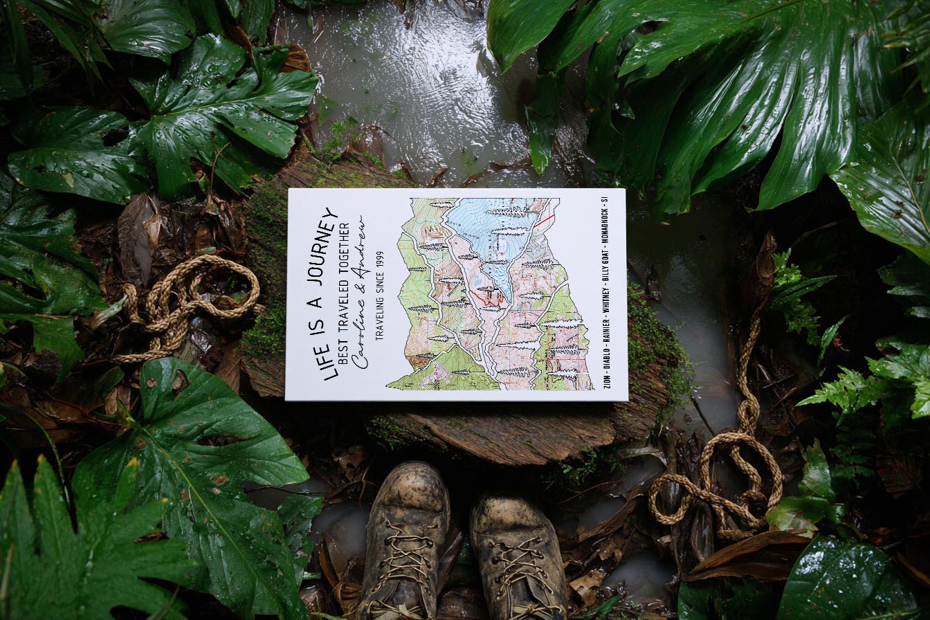 Wildtify Personalized Hiking Life Is A Journey Customized Map Wall Art