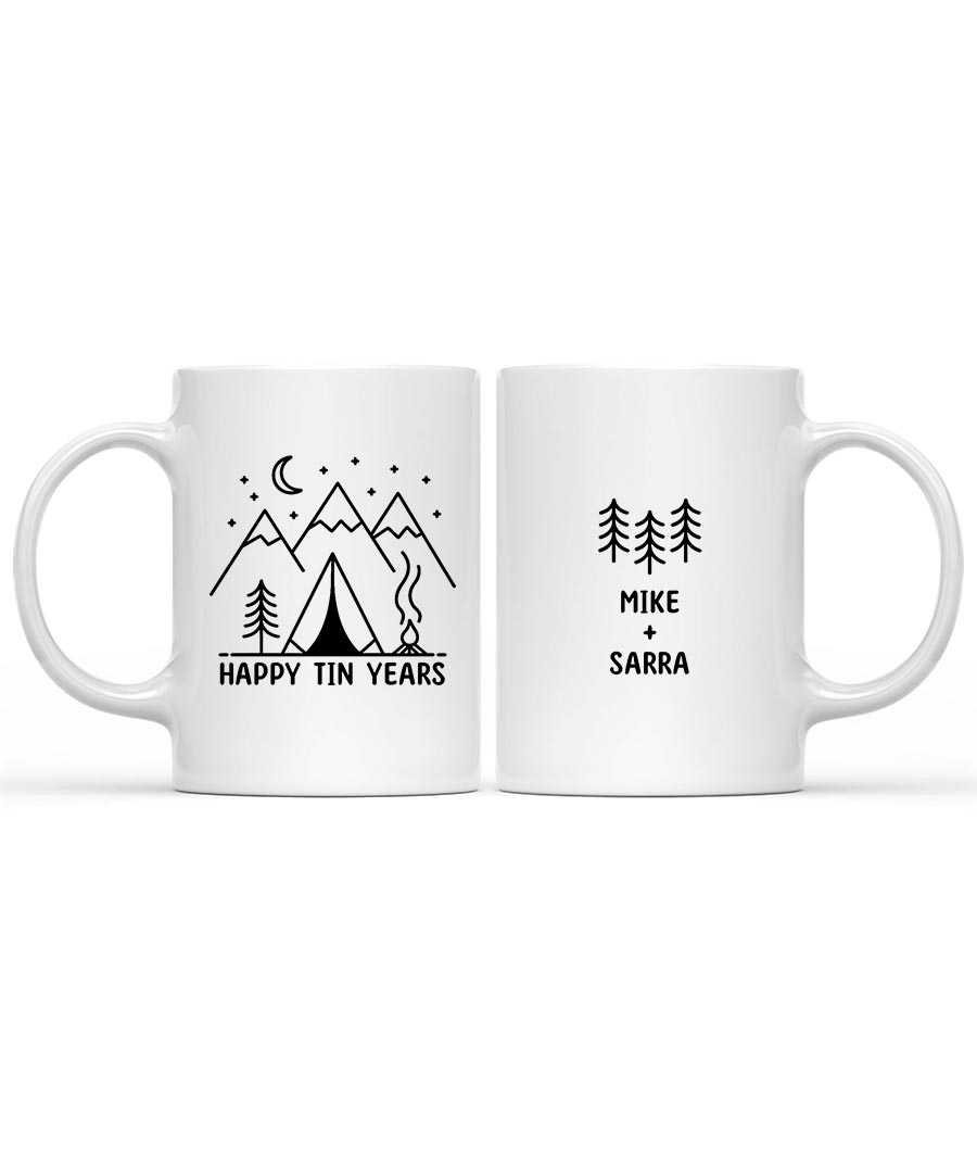 Wildtify Hiking Tent Campfire In Mountain Night Customized Mug