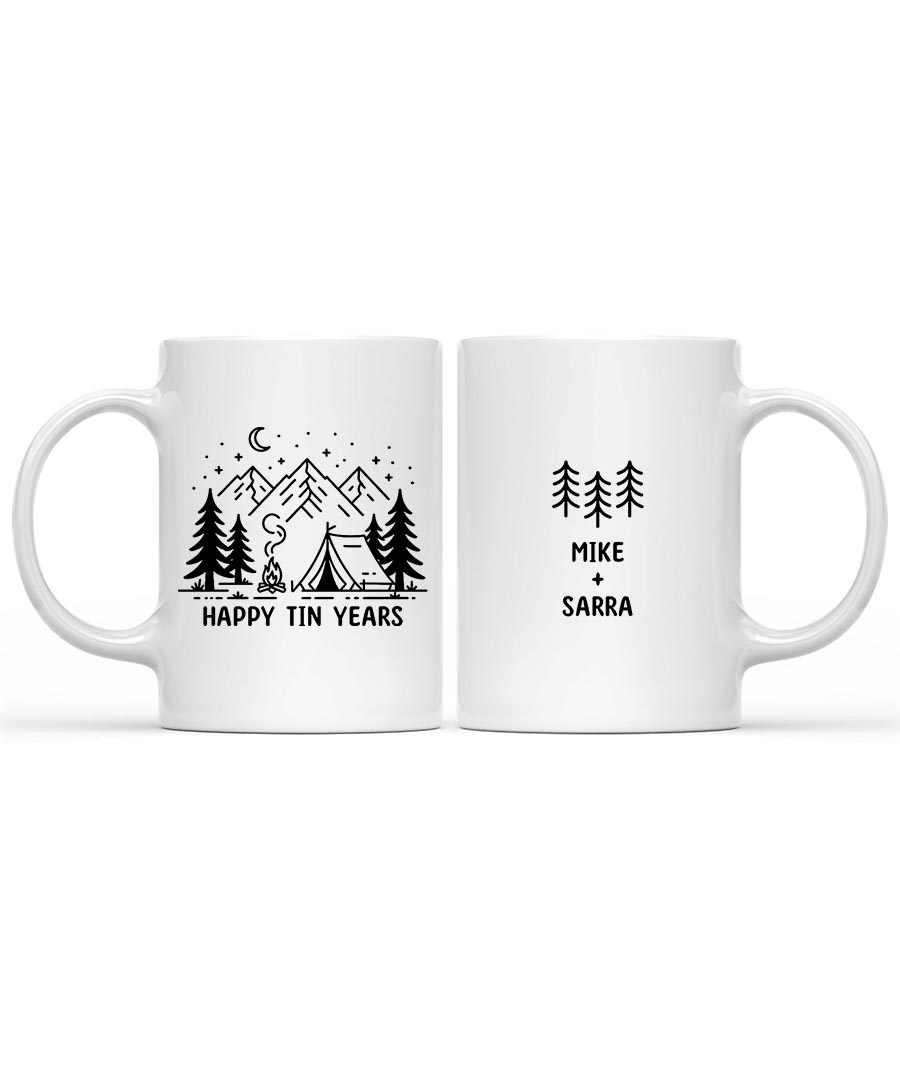 Wildtify Hiking In Night Campfire Snow Mountain Customized Mug