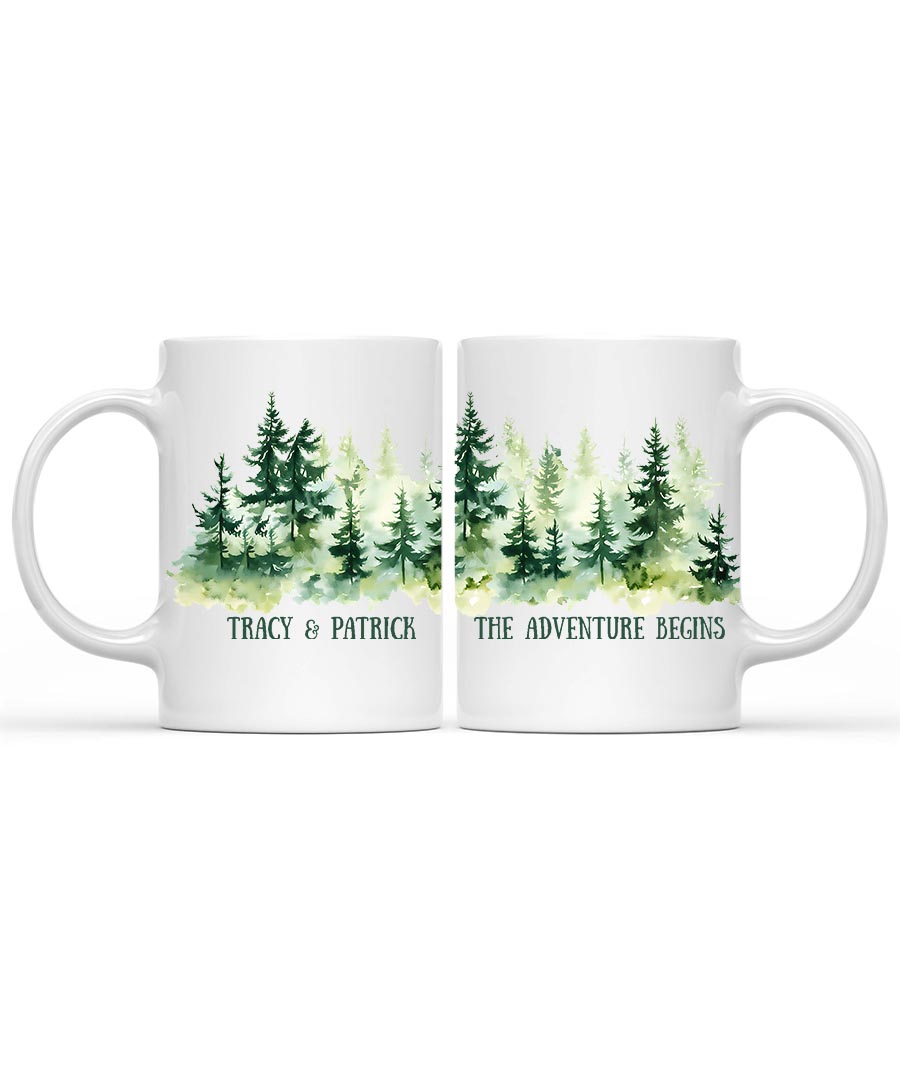 Wildtify Personalized Forest Adventure Couple Hiking Mug