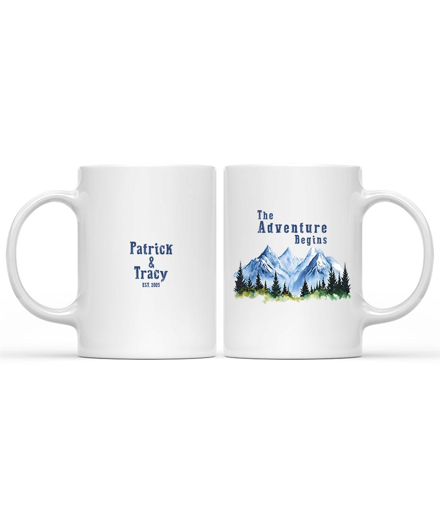 Wildtify Hiking Mountain The Adventure Begins Personalized Mug
