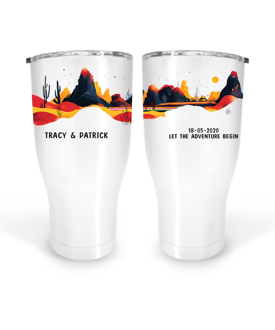 Wildtify Personalized Desert Landscape Adventure Couple Hiking Mug