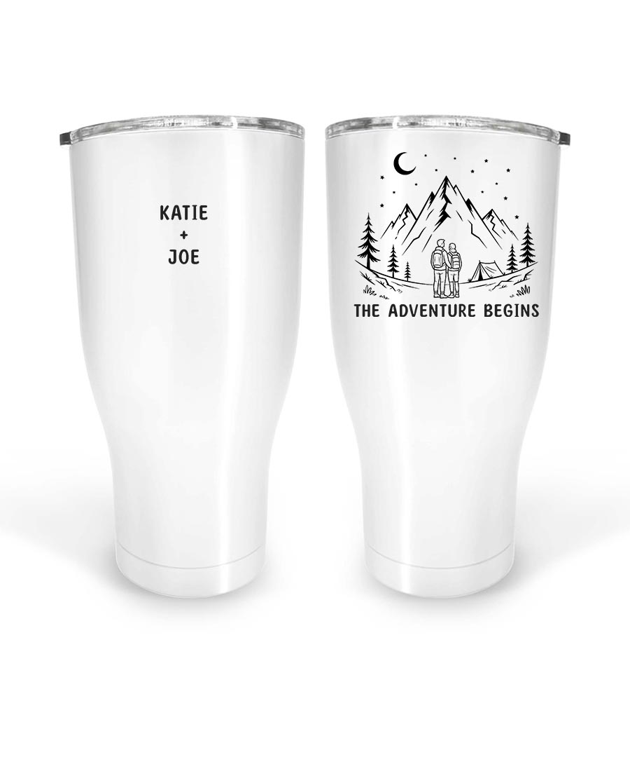 Wildtify Hiking Couple The Adventure Begins On Mountain Personalized Mug