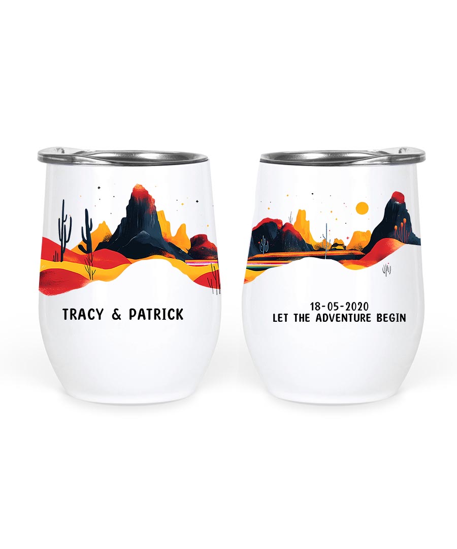 Wildtify Personalized Desert Landscape Adventure Couple Hiking Mug