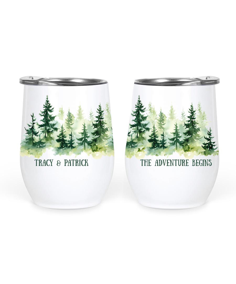 Wildtify Personalized Forest Adventure Couple Hiking Mug