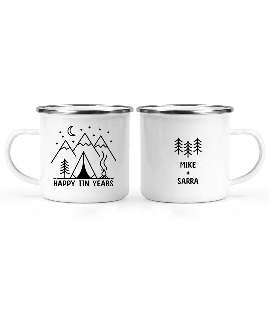 Wildtify Hiking Tent Campfire In Mountain Night Customized Mug