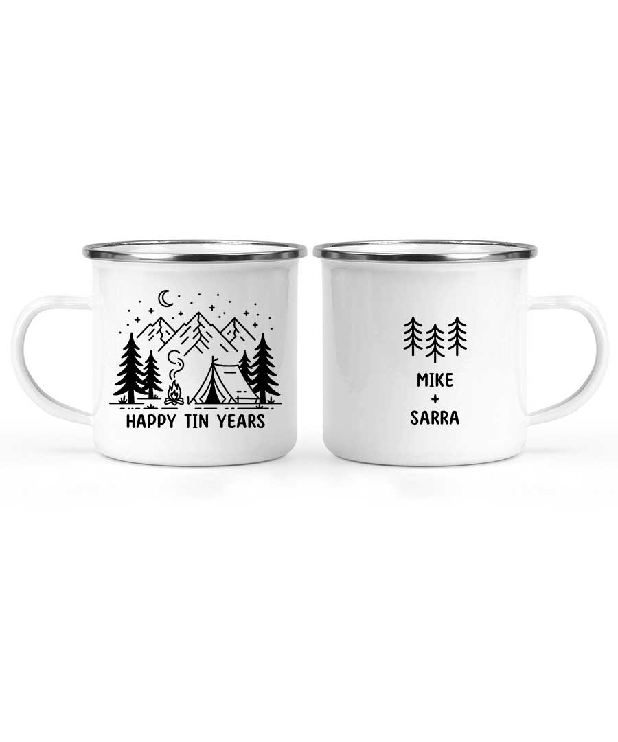 Wildtify Hiking In Night Campfire Snow Mountain Customized Mug
