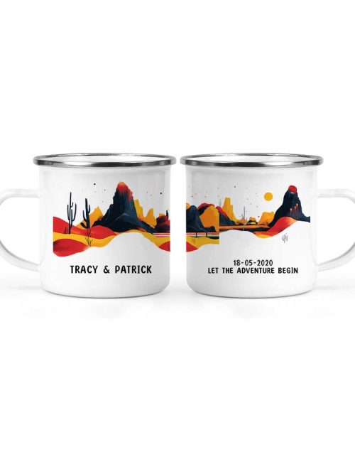 Wildtify Personalized Desert Landscape Adventure Couple Hiking Mug