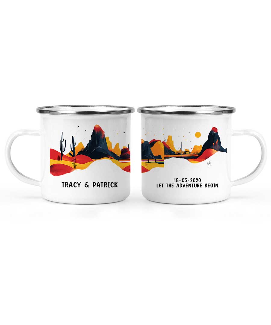 Wildtify Personalized Desert Landscape Adventure Couple Hiking Mug