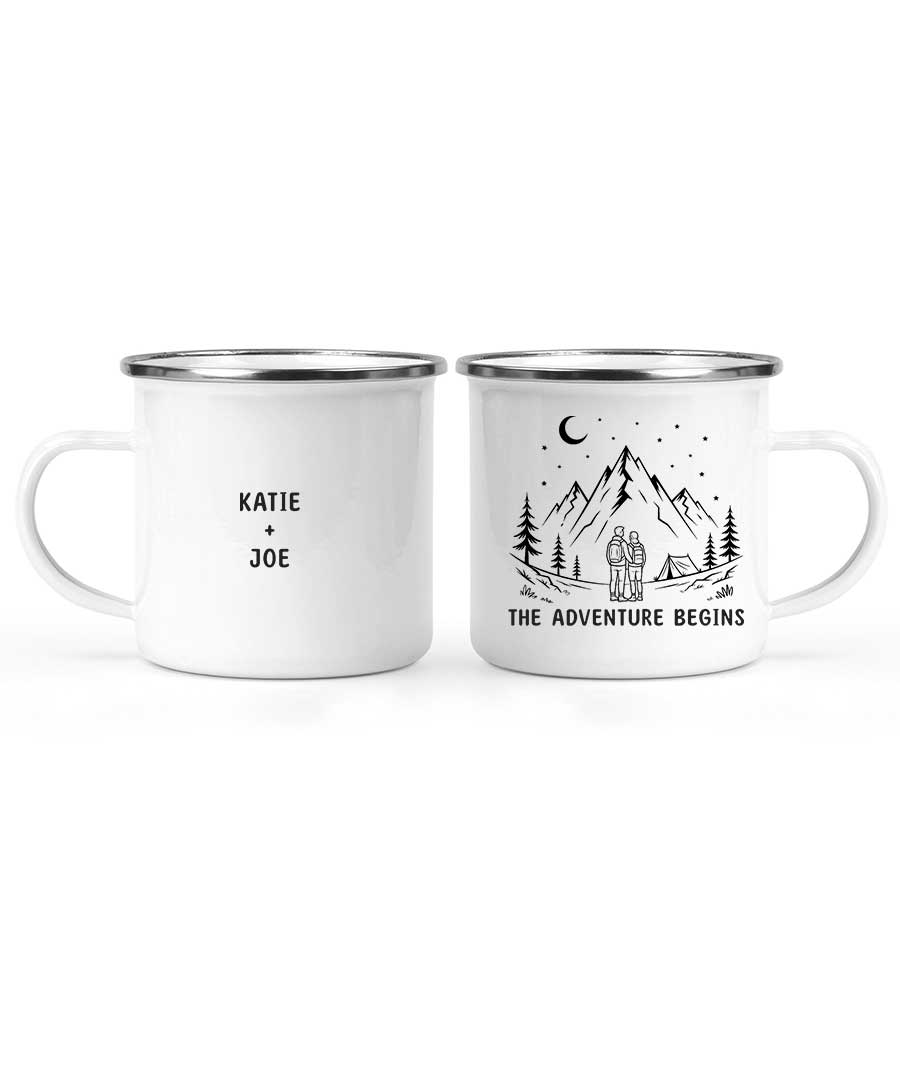 Wildtify Hiking Couple The Adventure Begins On Mountain Personalized Mug