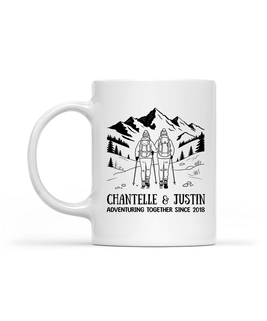 Wildtify Hiking Couple Adventuring Together Since Customized Mug