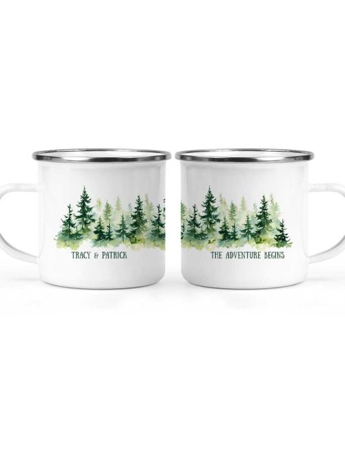 Wildtify Personalized Forest Adventure Couple Hiking Mug