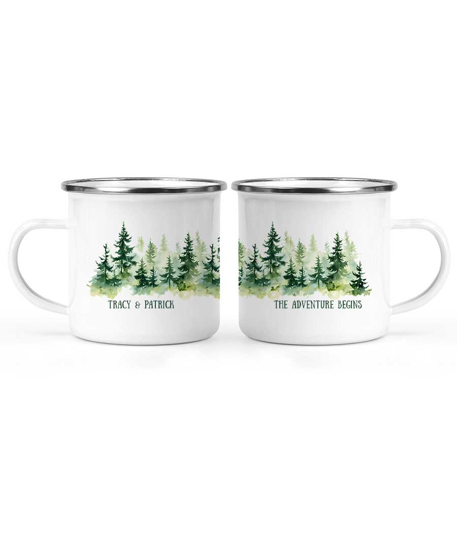 Wildtify Personalized Forest Adventure Couple Hiking Mug