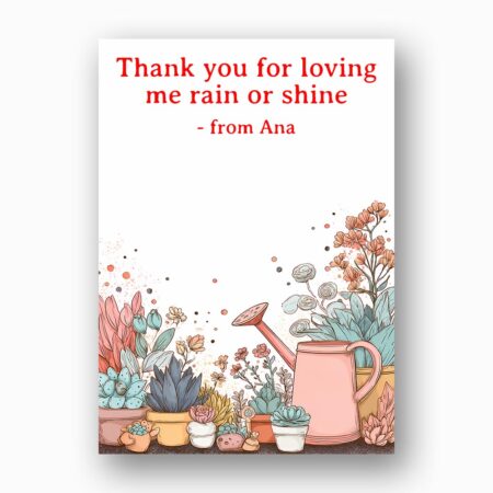 Boho Succulent Rose Mothers Day Printable Digital Greeting Card