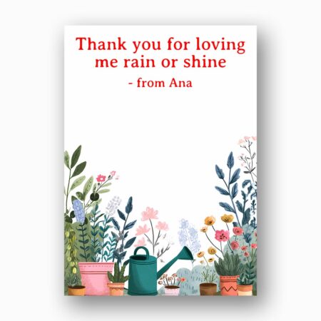 Botanical Garden Mothers Day Rain or Shine Printable Digital Greeting Card