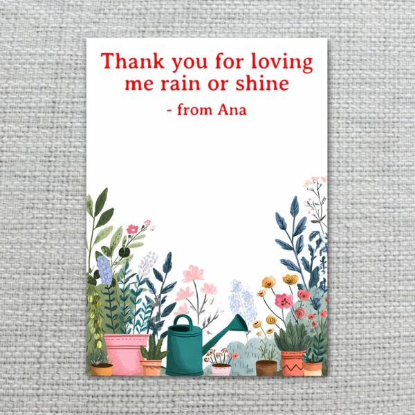 Botanical Garden Mothers Day Rain or Shine Printable Digital Greeting Card