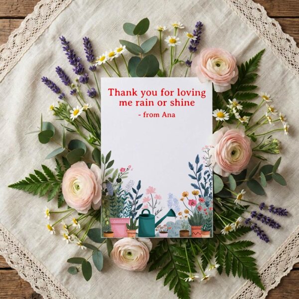 Botanical Garden Mothers Day Rain or Shine Printable Digital Greeting Card