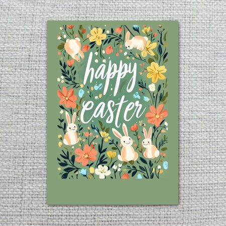 AestheticBunniesinWildflowerGardenCardDarkGreenNature2.jpg
