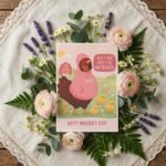 Aint No Hood Like Motherhood Hen Chicken Pink Hoodie Pun Modern Digital Stationery Card