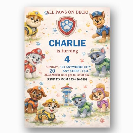 All Paws On Deck Paw Patrol Dogs Garden Grass Instant Access Editable Stationery