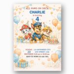 All Paws On Deck Paw Patrol Orange Yellow Balloons High Resolution Diy Card