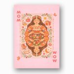 Boho Mom Wow Playing Card Style Vintage Pink Floral Art Instant Download Greeting