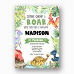 Clean White Backdrop Dinosaur Tropical Volcano Personalized Digital Stationery