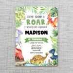 Clean White Backdrop Dinosaur Tropical Volcano Personalized Digital Stationery