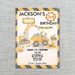 Construction Zone Excavator Dump Truck Editable Home Printing File