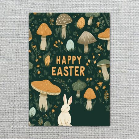 CottagecoreMushroomGardenEasterCardForestBunnyIllustration2.jpg