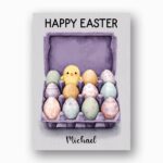 Creative Purple Egg Carton Chick Card Unique Easter Egg Ready To Print Digital Card
