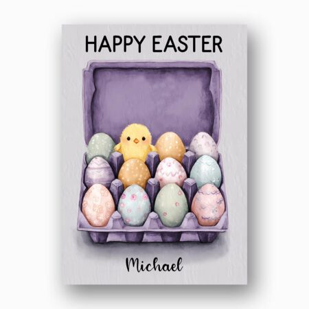 Creative Purple Egg Carton Chick Card Unique Easter Egg Ready To Print Digital Card