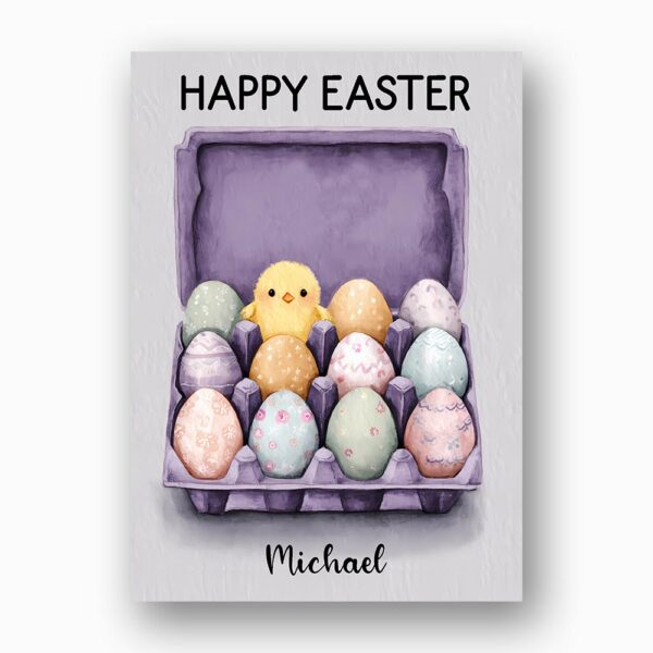 Creative Purple Egg Carton Chick Card Unique Easter Egg Ready To Print Digital Card