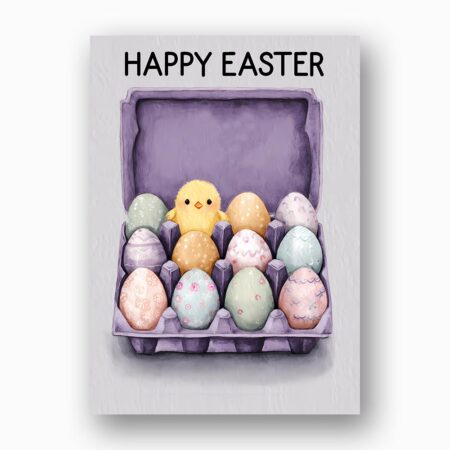 Creative Purple Egg Carton Chick Card Unique Easter Egg Ready To Print Digital Card