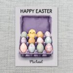 Creative Purple Egg Carton Chick Card Unique Easter Egg Ready To Print Digital Card