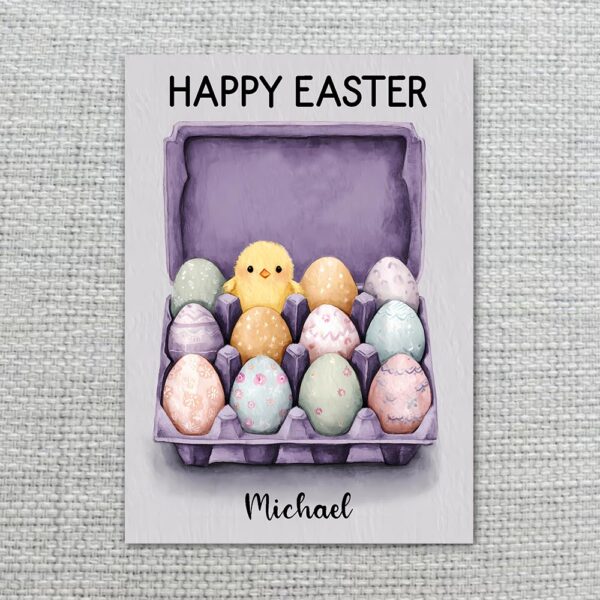Creative Purple Egg Carton Chick Card Unique Easter Egg Ready To Print Digital Card