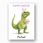 Cute Green Dinosaur Easter Greeting Rawr Some Holiday Editable Home Printing File