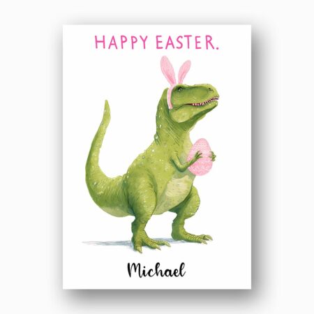 Cute Green Dinosaur Easter Greeting Rawr Some Holiday Editable Home Printing File