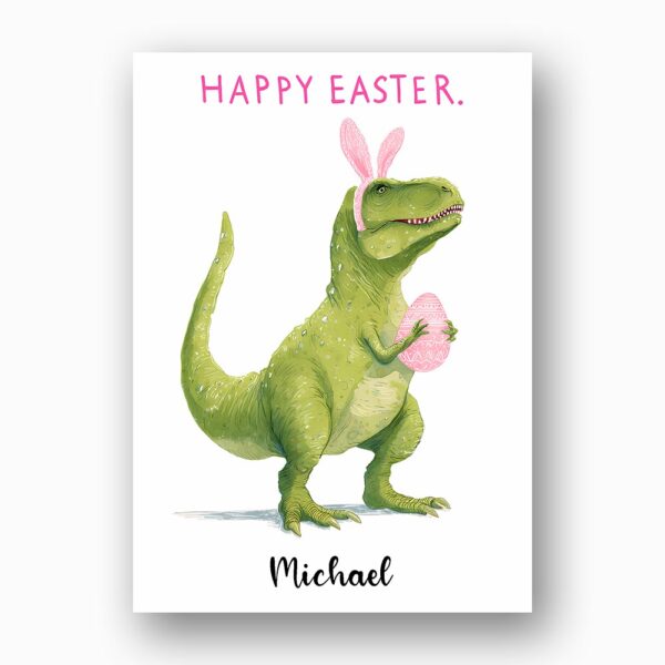 Cute Green Dinosaur Easter Greeting Rawr Some Holiday Editable Home Printing File