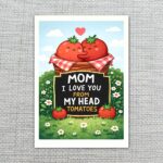 Cute Tomato Pun Mom I Love You From My Head Tomatoes Diy Printable Card Stationery