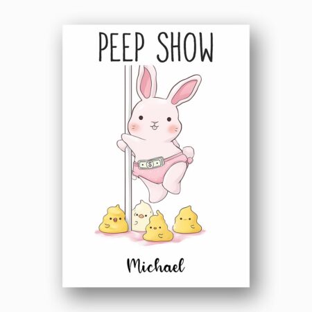 Funny Bunny Peep Show Easter Card Hilarious Pole Dancing Rabbit Joke Instant Delivery Digital Card