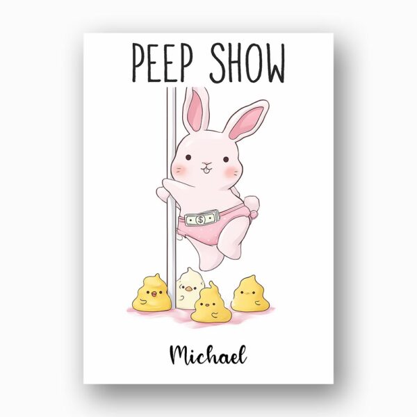 Funny Bunny Peep Show Easter Card Hilarious Pole Dancing Rabbit Joke Instant Delivery Digital Card
