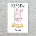 Funny Bunny Peep Show Easter Card Hilarious Pole Dancing Rabbit Joke Instant Delivery Digital Card