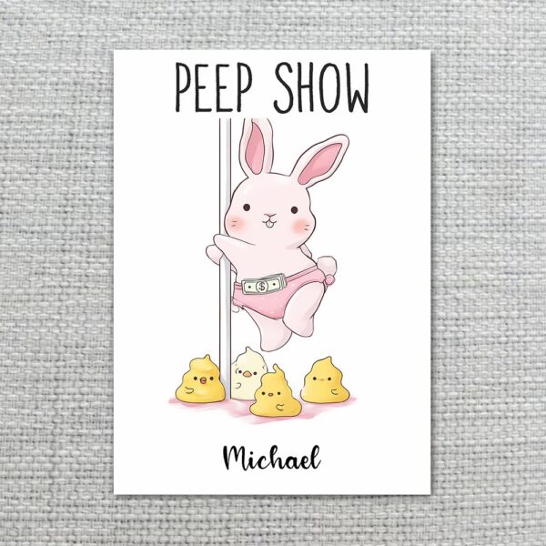 Funny Bunny Peep Show Easter Card Hilarious Pole Dancing Rabbit Joke Instant Delivery Digital Card